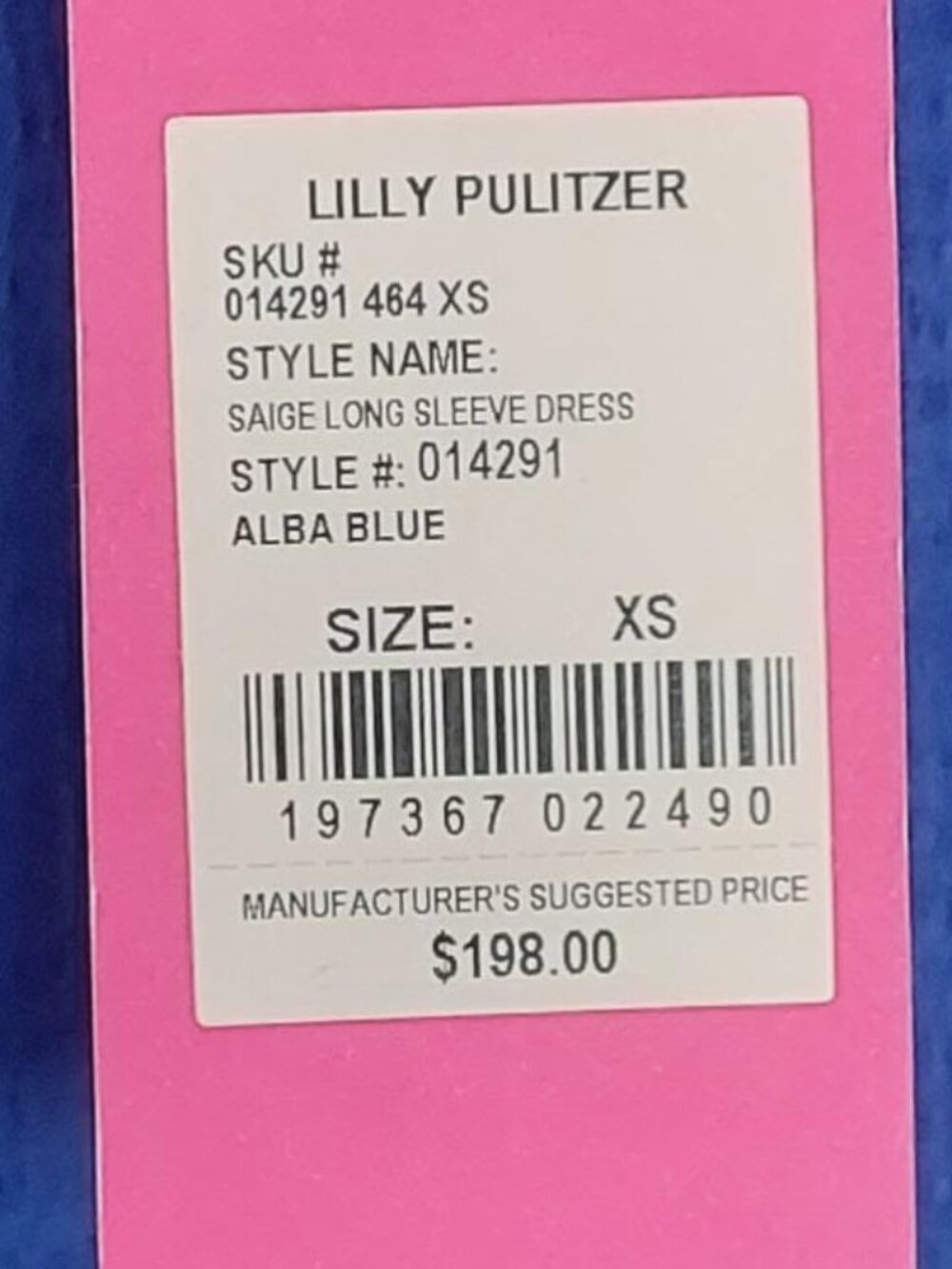 Lilly Pulitzer Women's Saige Satin V Neck Long Sleeve Dress Alba Blue XS NWT - Picture 8 of 11